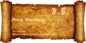 Meng Barbara névjegykártya